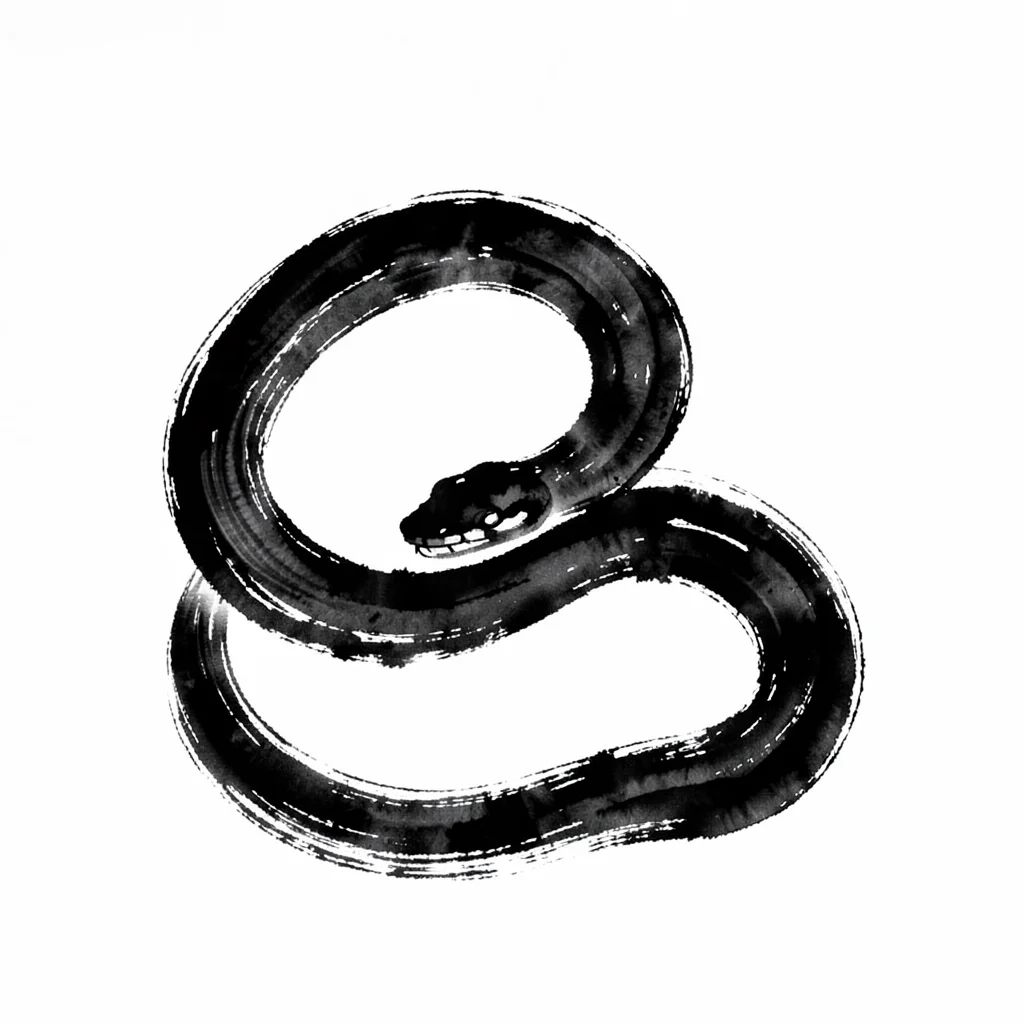 Coiling snake single stroke