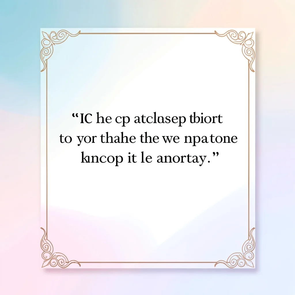 Editorial quote-card with a serif quotation ornament and generous negative space
