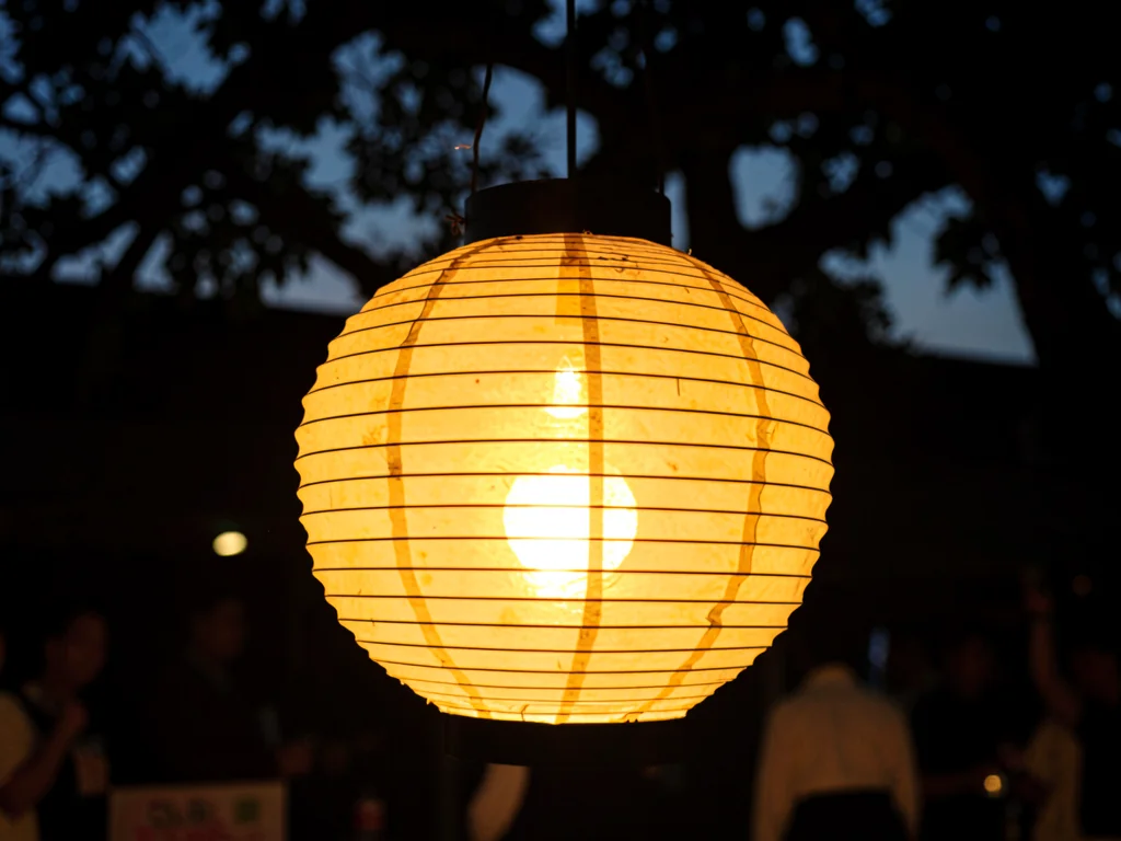 Paper lantern with light inside