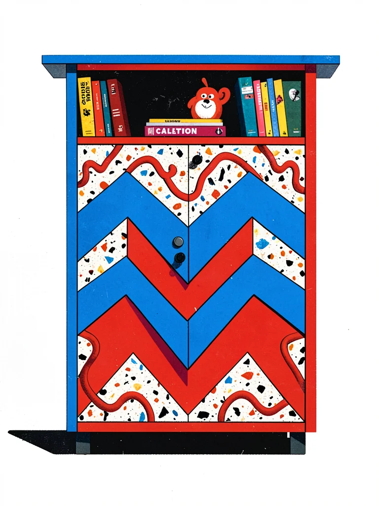 Memphis eighties Carlton bookcase