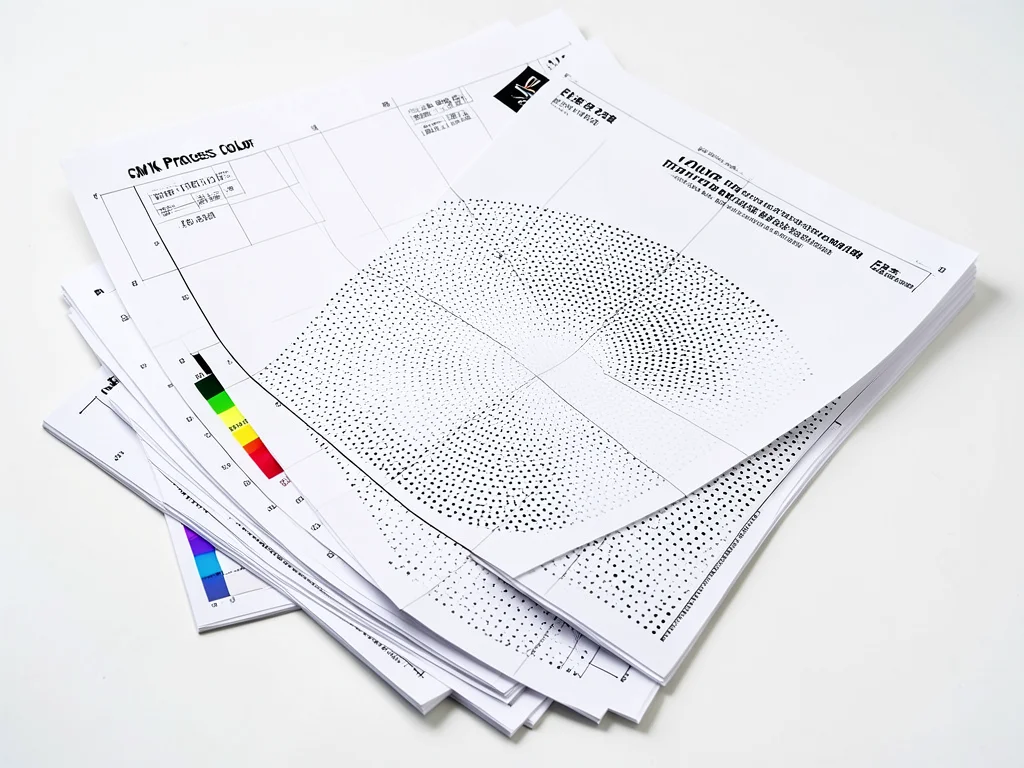 A stack of makeready sheets from the beginning of a press run, ink coverage grad