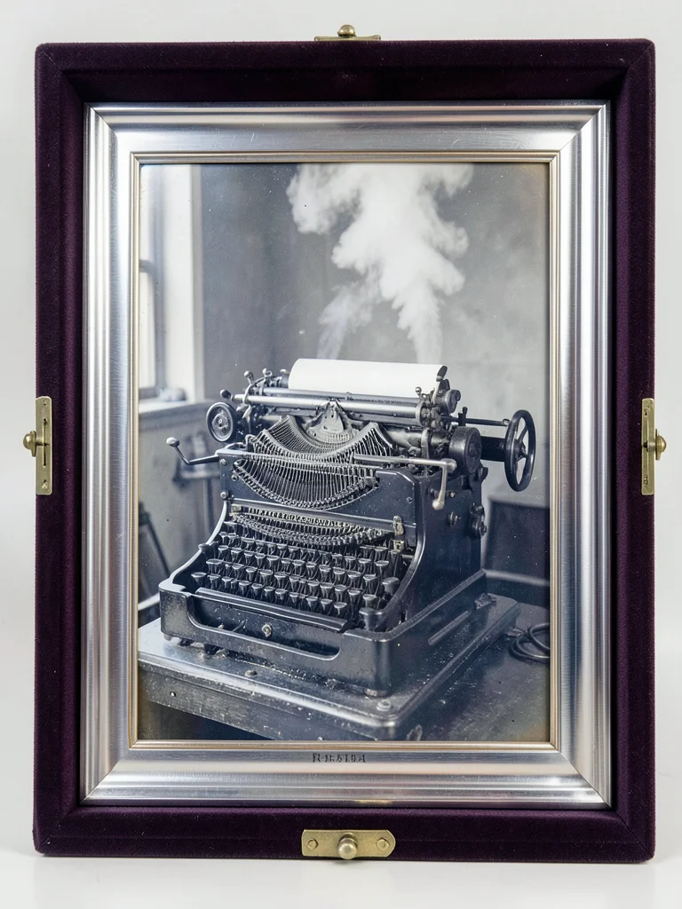 A vintage linotype machine with its magazine of brass matrices and molten lead p