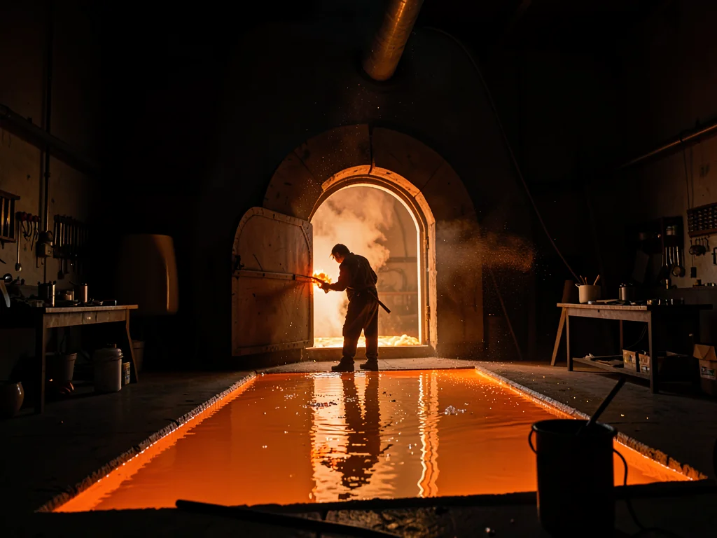 Furnace Light Pool Across the Floor