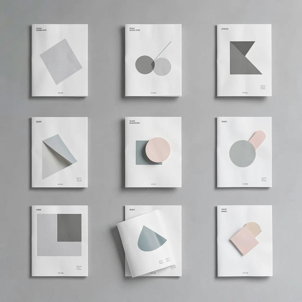 A clean 2x3 grid of magazine-cover mockups on a muted backdrop, covers showing o