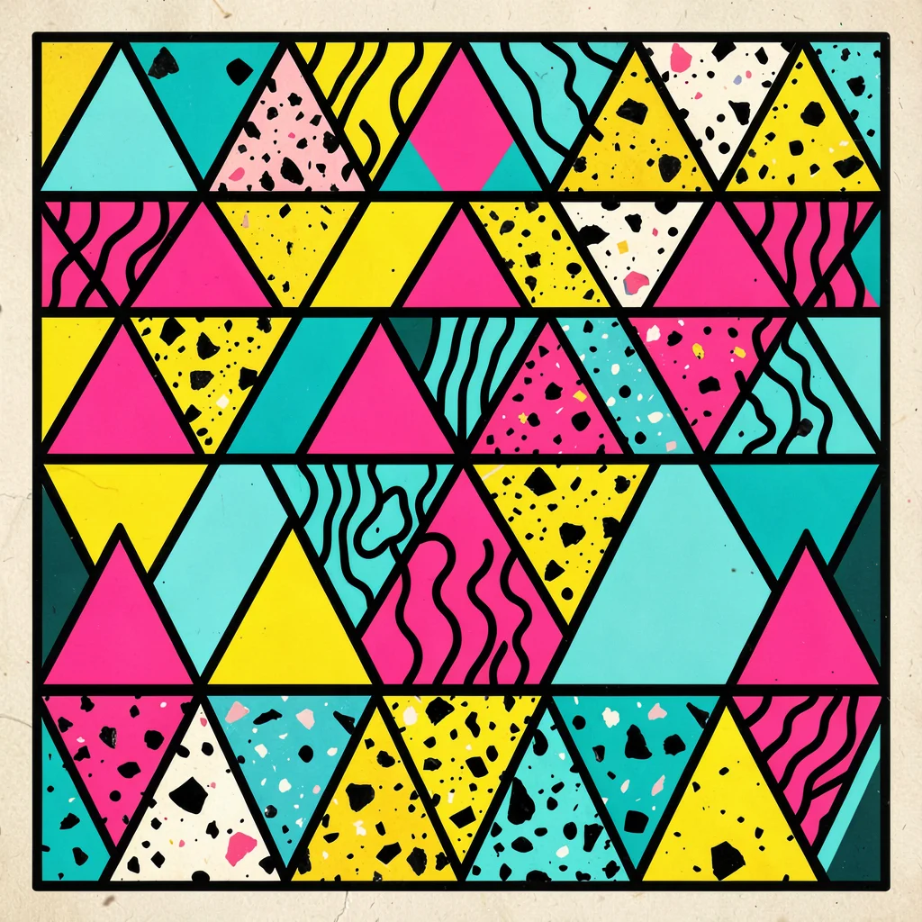 Memphis eighties triangle grid