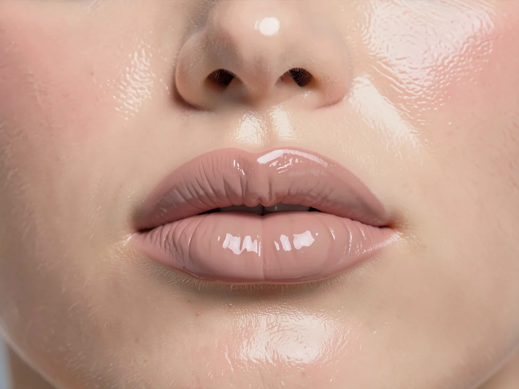 Nude matte lips soft blur