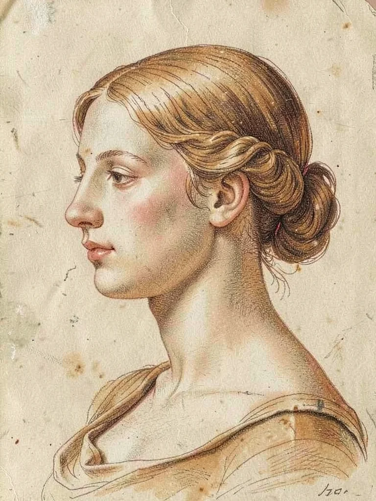 Classical female head in profile