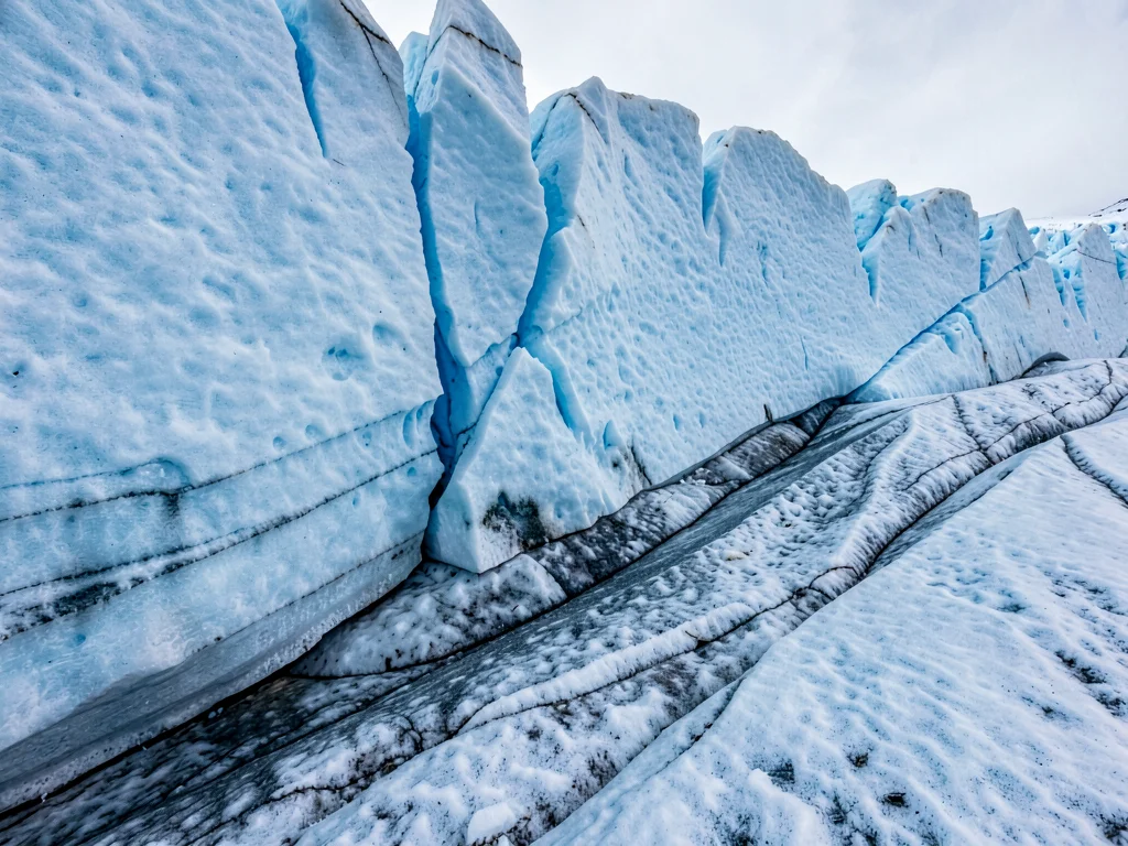 Banding in ice showing flow history