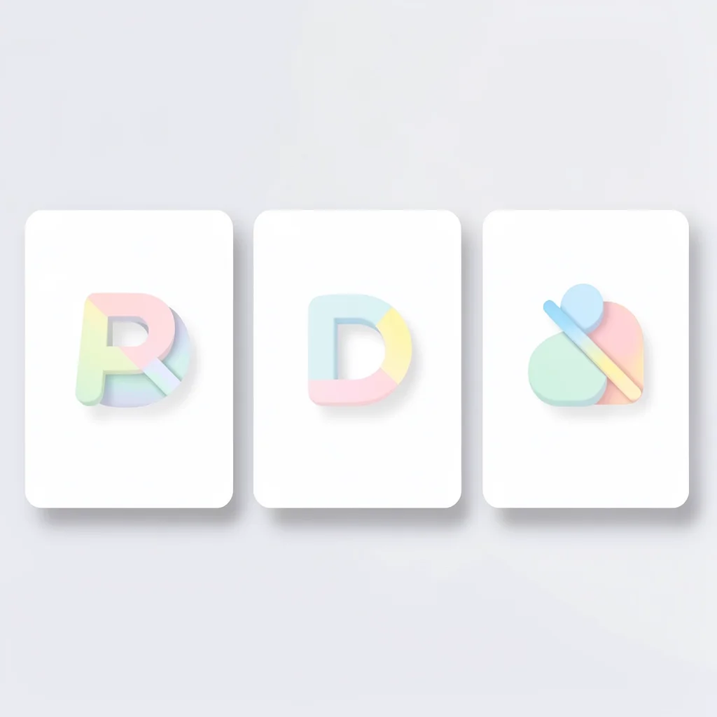 Triptych of three flat job-posting tiles arranged in a horizontal row, each tile