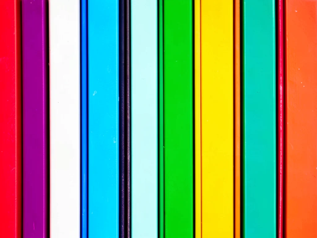 Arranged books by spine color