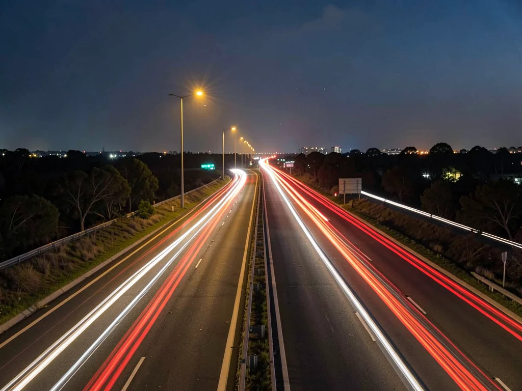 Highway light trails