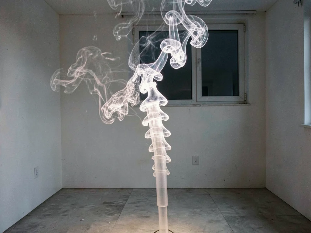 Human body thermal plume rising in still room