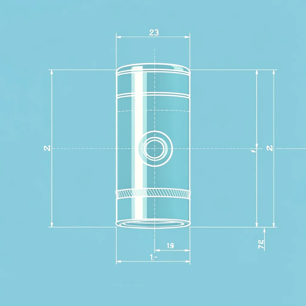Cutaway technical drawing of a brass cartridge, ivory cross-hatch on cyan ground