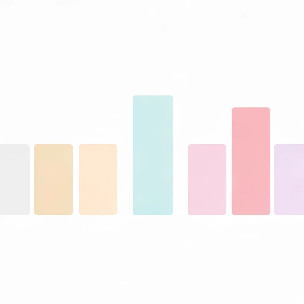 Flat-form illustration of an audio equalizer reduced to clean rectangles in mute