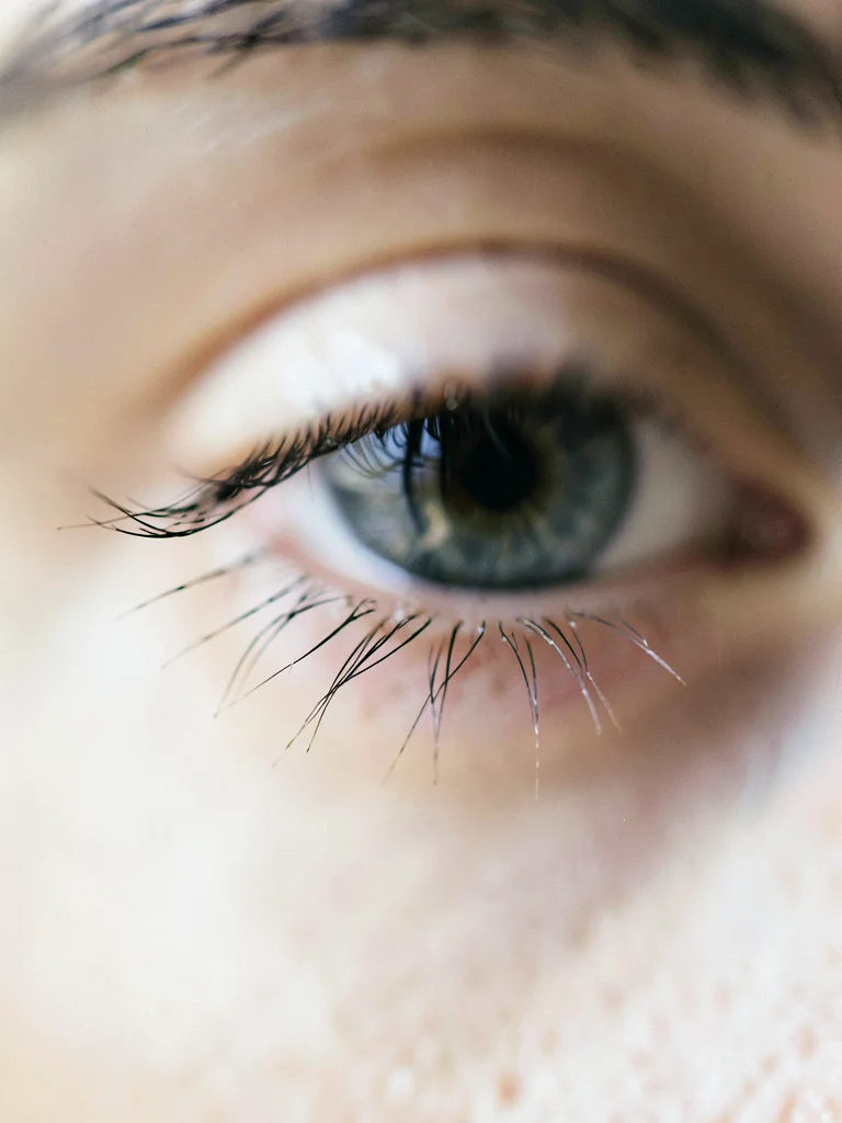 Eyelash against iris