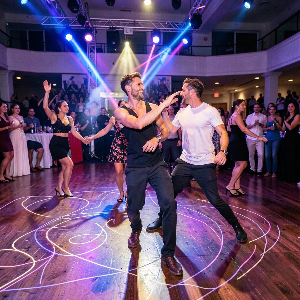 Dance floor movement traces
