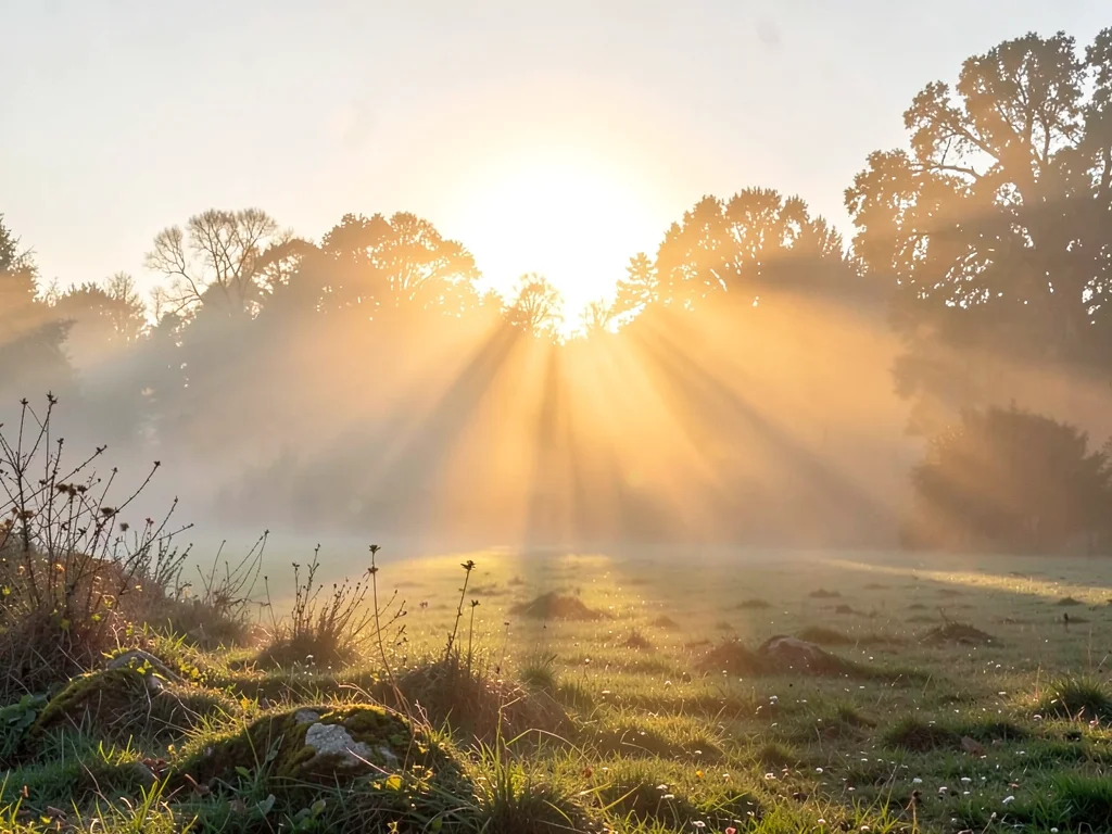 Morning mist with sun