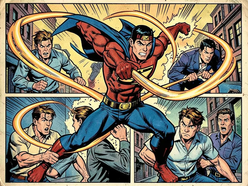 Stretching hero capturing criminals