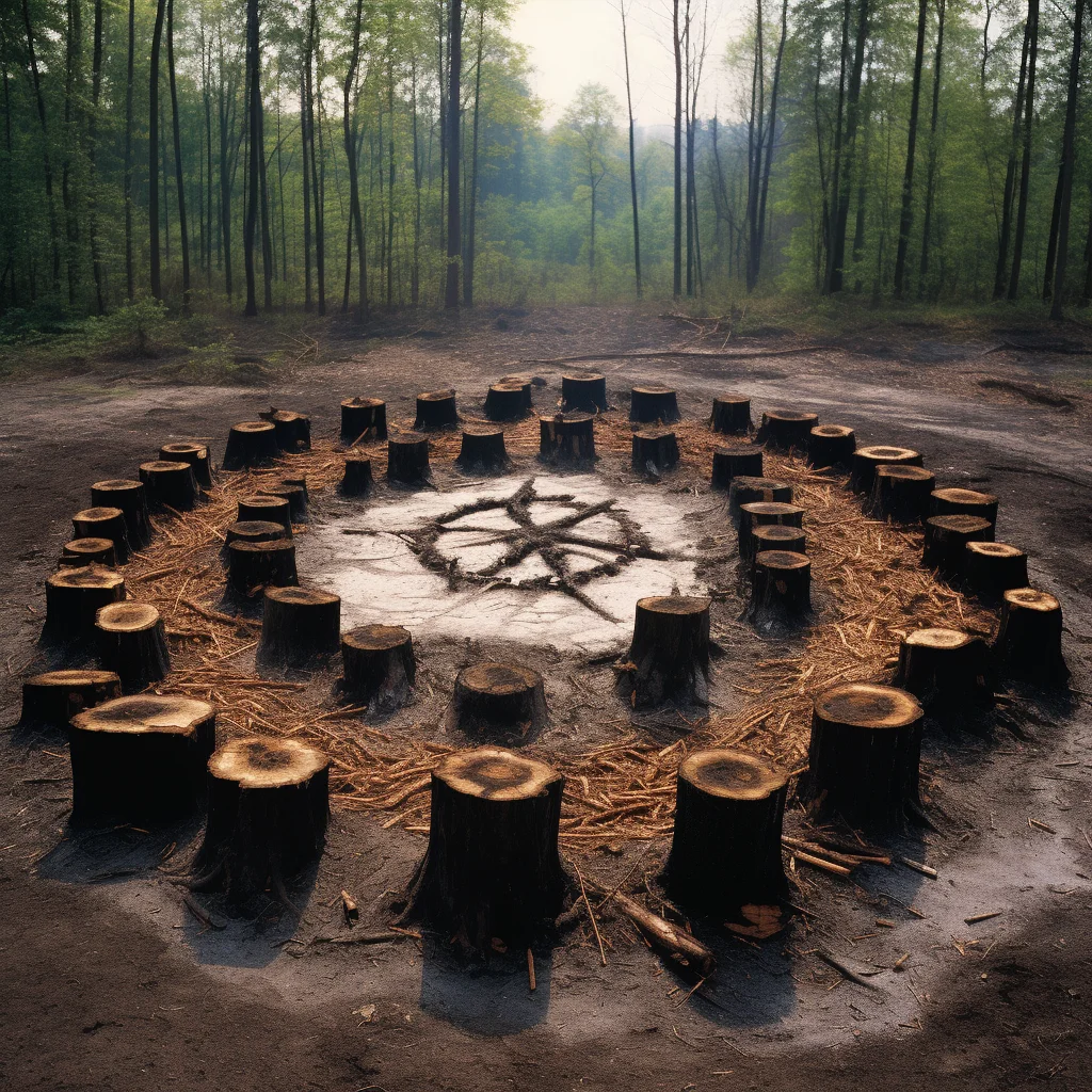 Land Art Photo by Andy Goldsworthy Burnt tree trunks