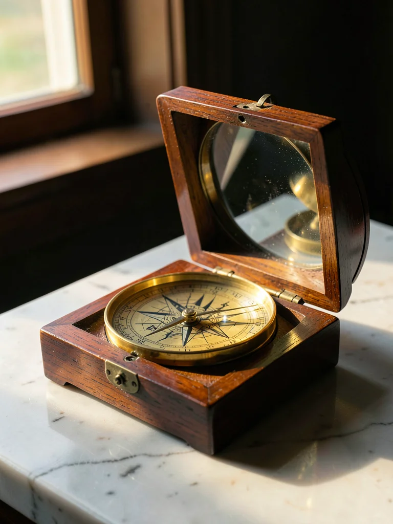Mariner Compass in Wooden Case