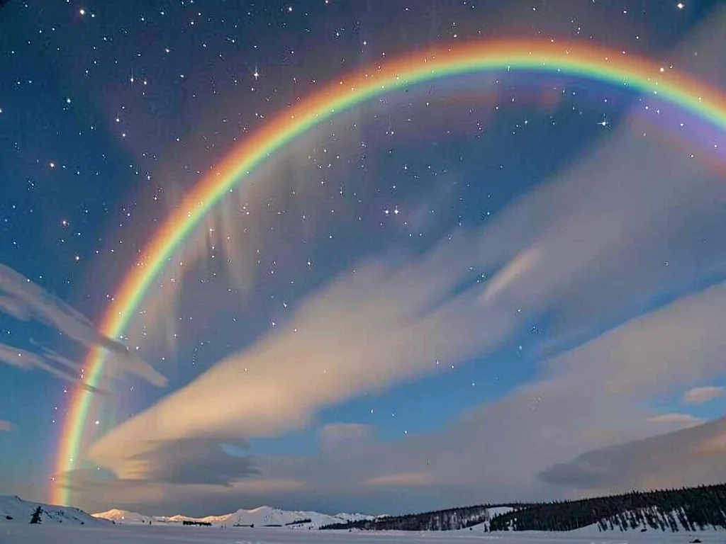 Rare circumhorizontal arc showing spectral colors