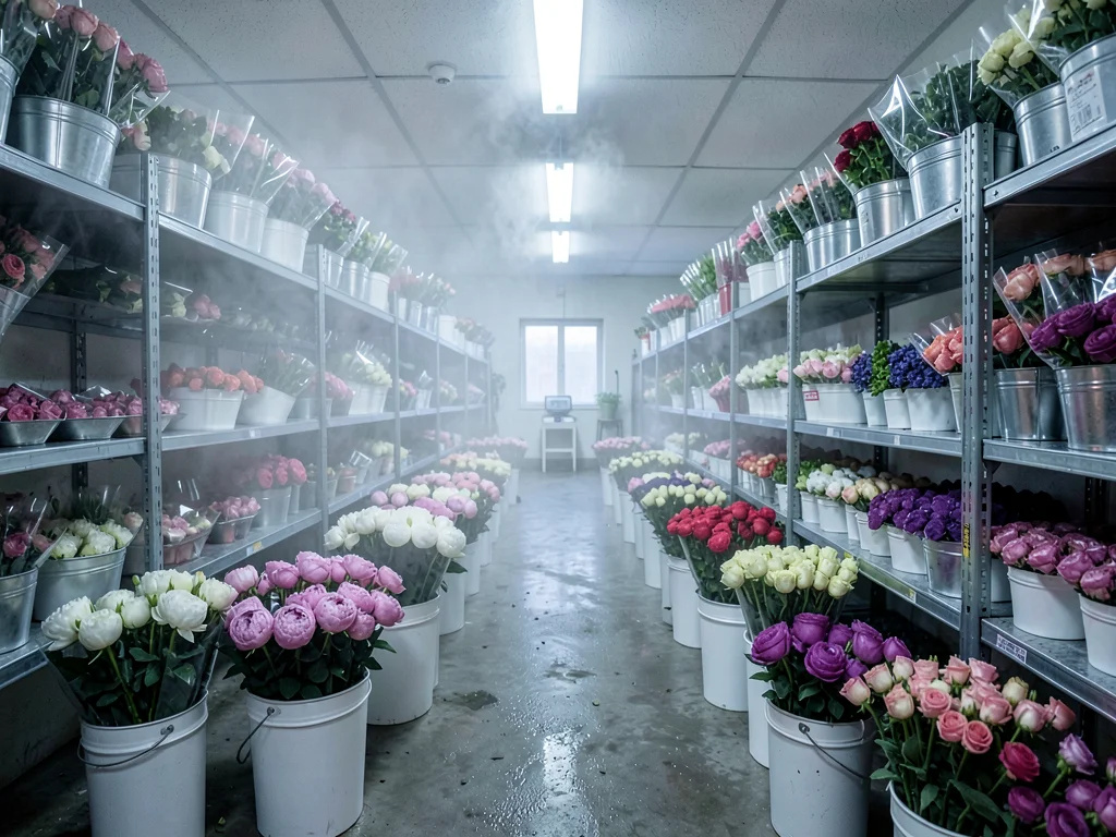 Flower Cooler Room with Visible Breath