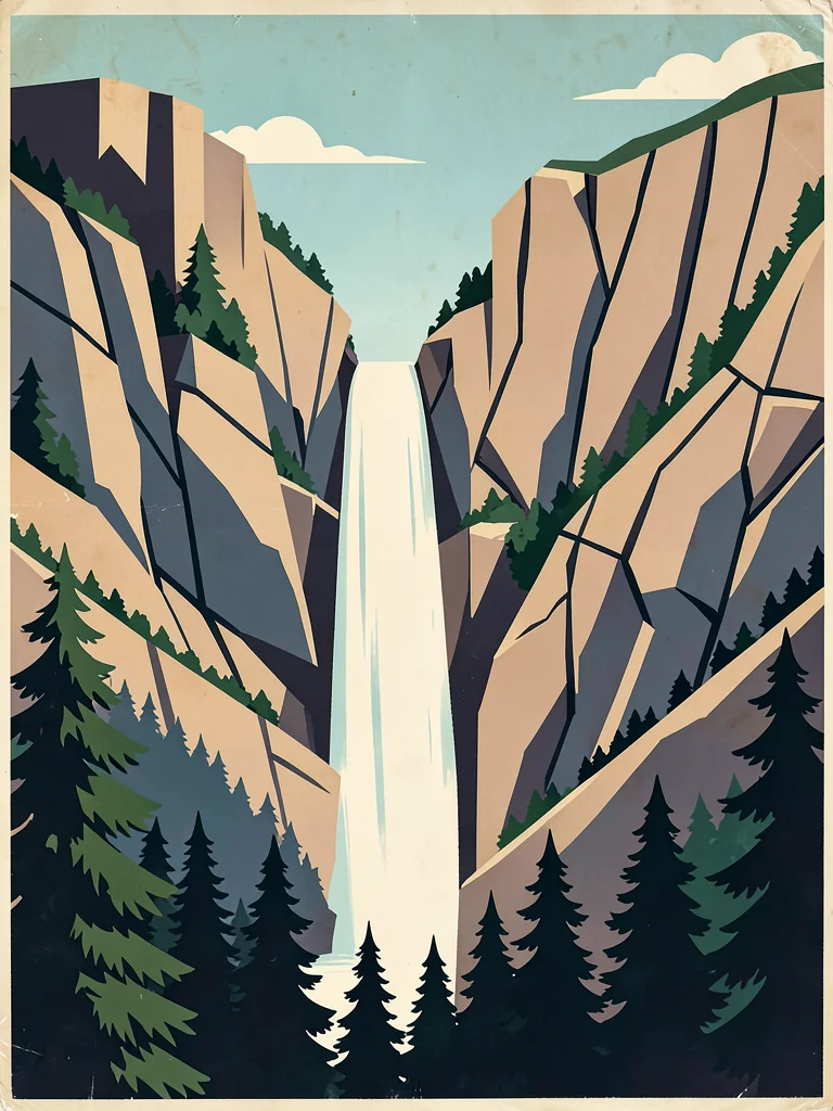 WPA Yosemite waterfall