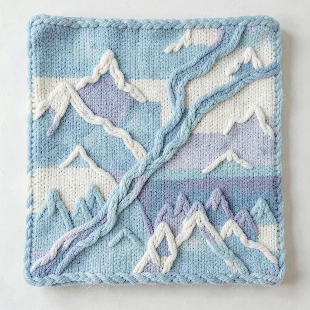 Knitted Glacier — Ice Flow in Slip Stitch
