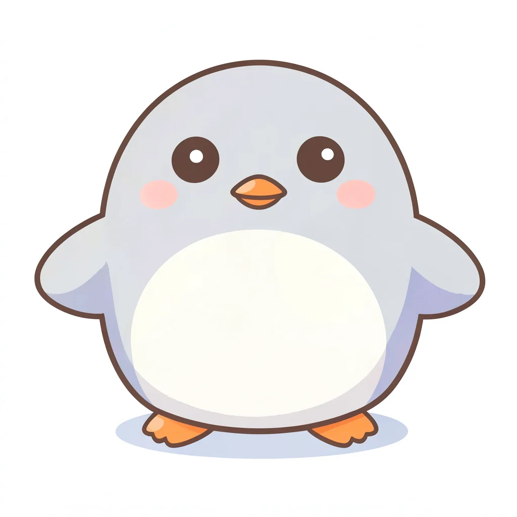 Kawaii round penguin