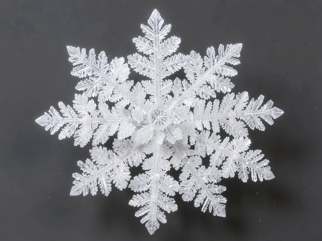 Borax crystal cluster like snowflake structure