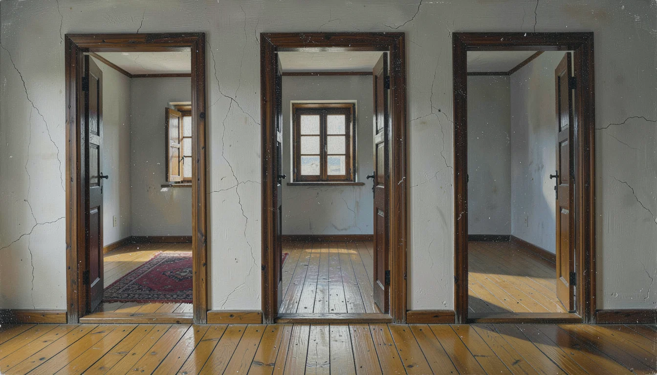 Oil painting of an interior, muted palette, the tradition of Northern European i