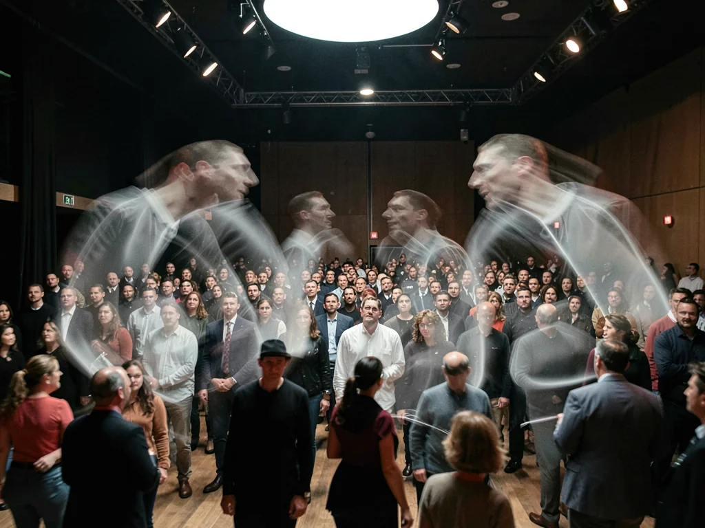 Crowd motion creating ghost pattern