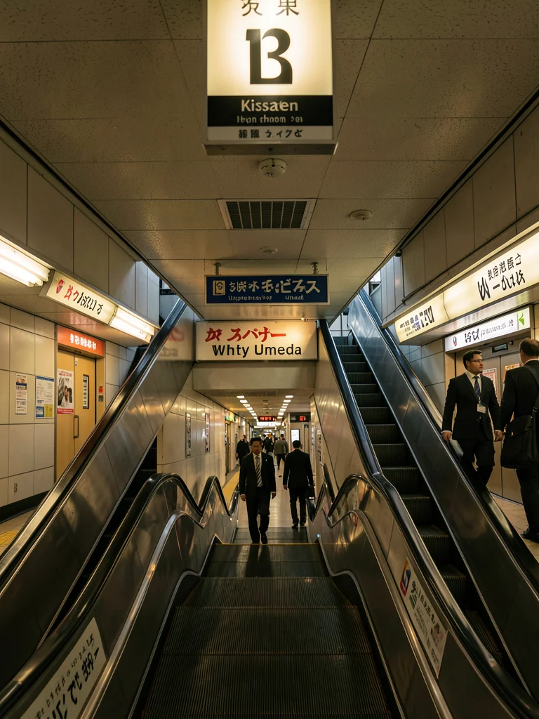 Empty escalators in Whity Umeda