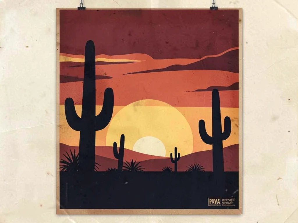 WPA Southwest desert sunset