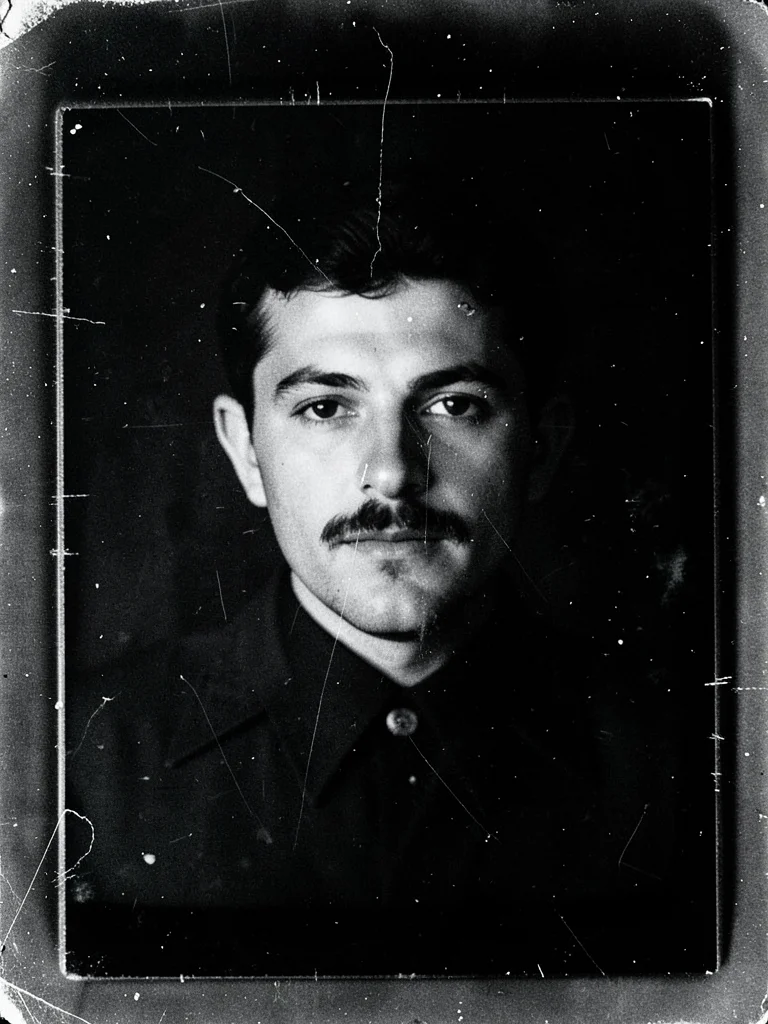 An ambrotype: a glass plate negative backed with black, creating a positive imag