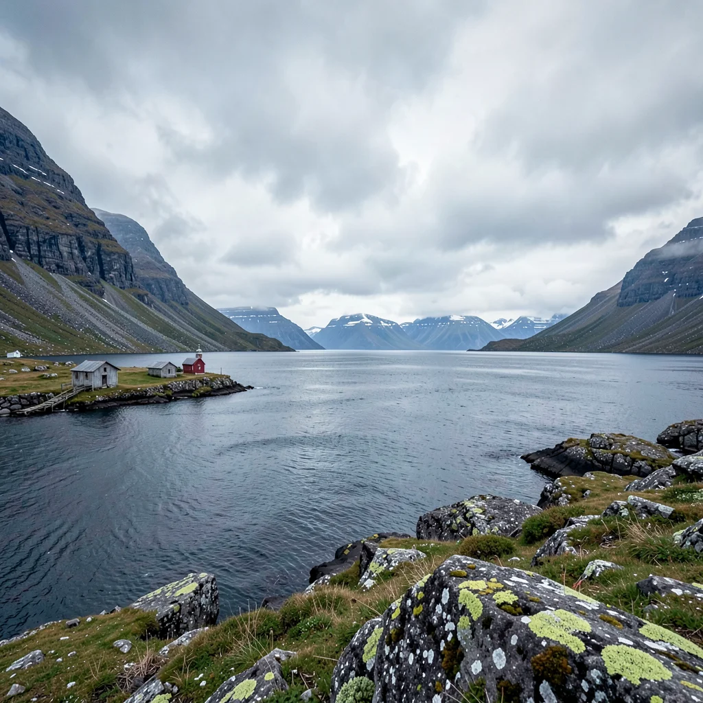 Icelandic isolation, Westfjords remoteness, Church steeple barely visible across