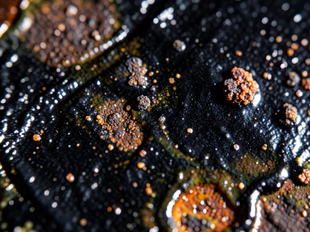 Matte black glaze with subtle surface undulation, light catching barely-visible 