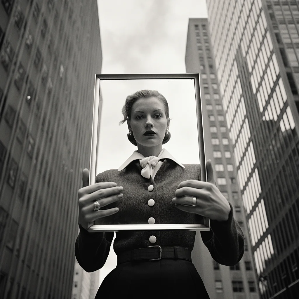 Street photo in the style of Vivian Maier A modern-da