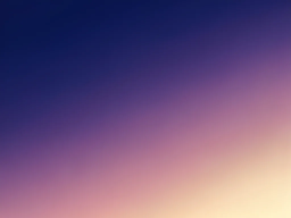 A twilight gradient: deep indigo flowing through dusty purple to rose gold at th