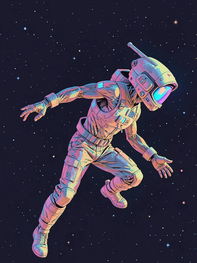 Figure in space solarized
