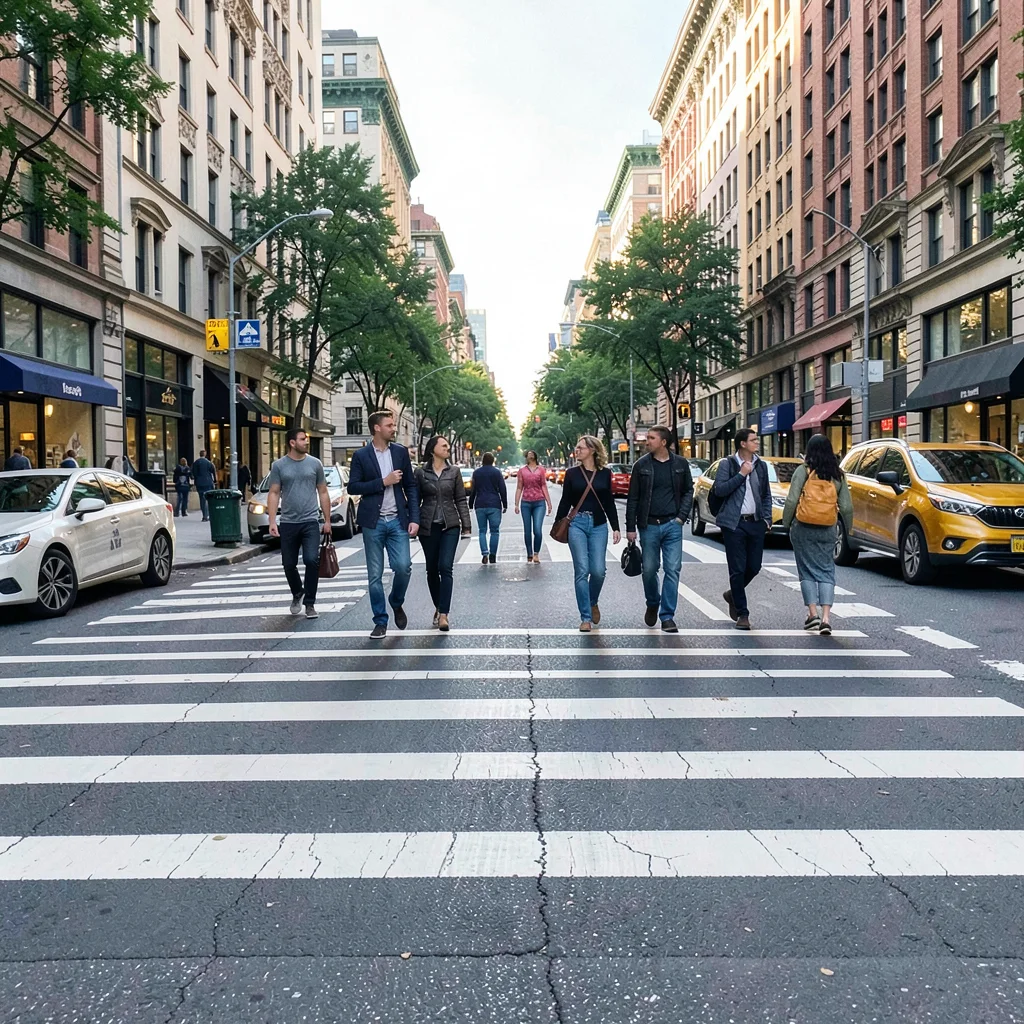 Crosswalk with people