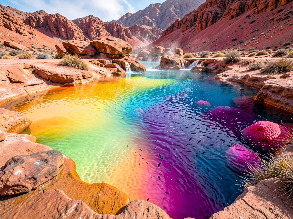 Thermal gradient visible as color change in pool