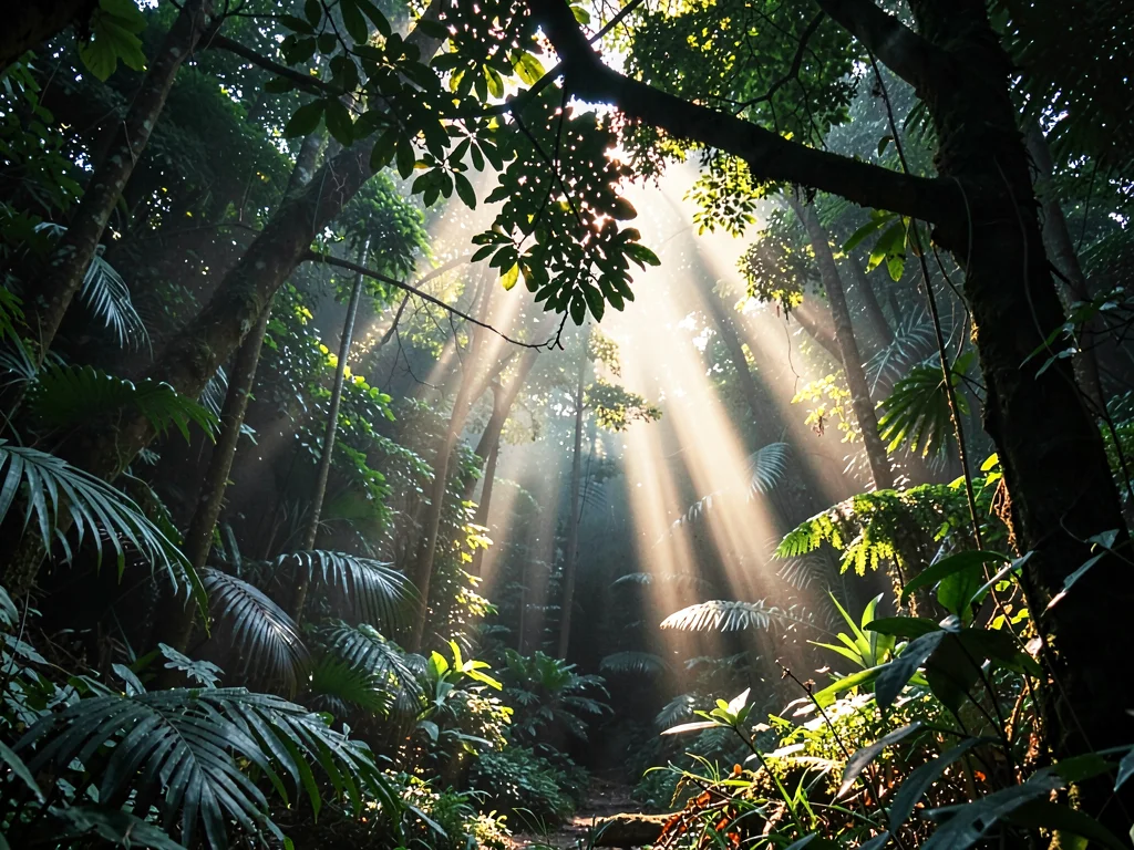 Mist condensing in cool shadow near warm gap light