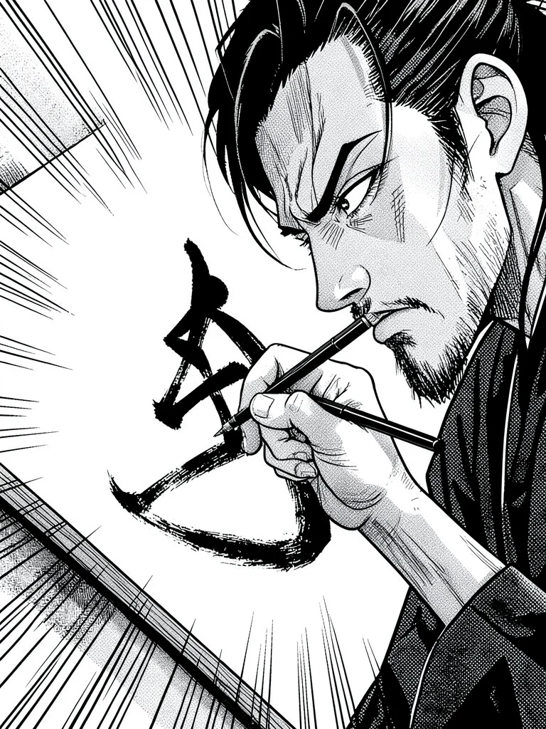 Calligraphy master at work
