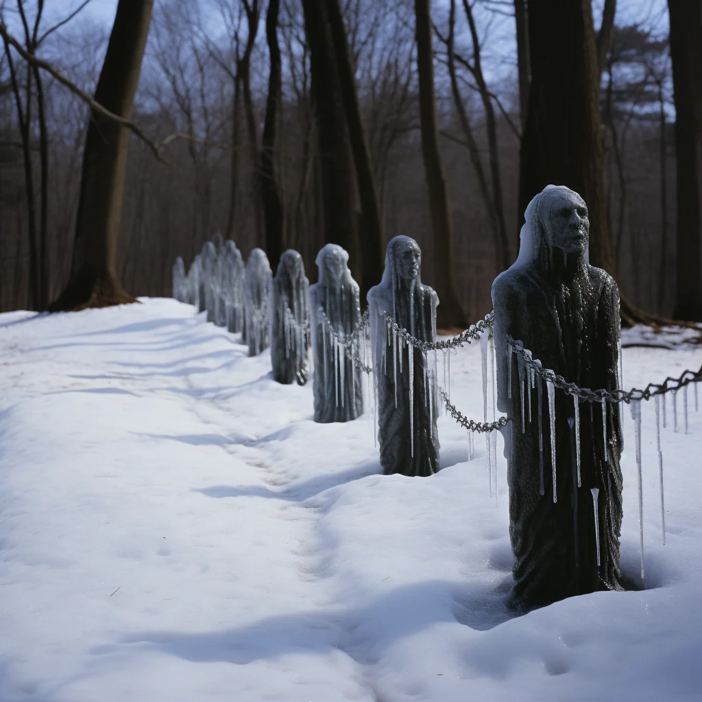 Land Art Photo by Andy Goldsworthy Chains crafted fro