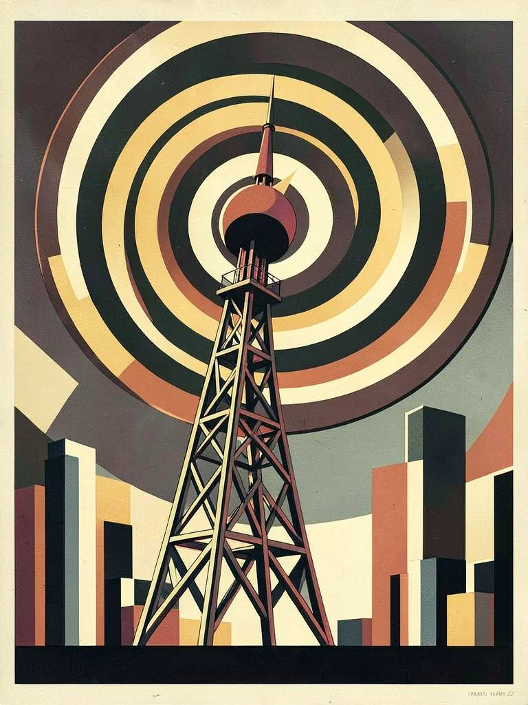 Art Deco radio tower