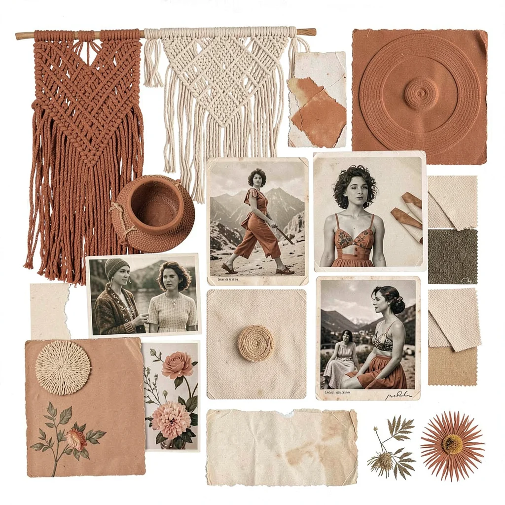 Bohemian macrame terracotta vintage