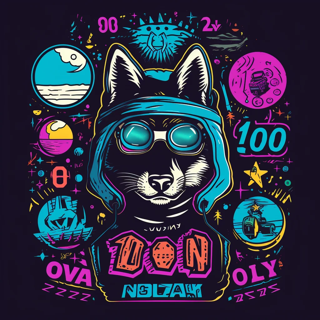 Typical black 90s tshirt print illustration ideas ex