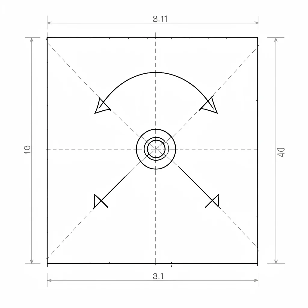 Schematic blueprint of a haptic feedback chart with motion arrows