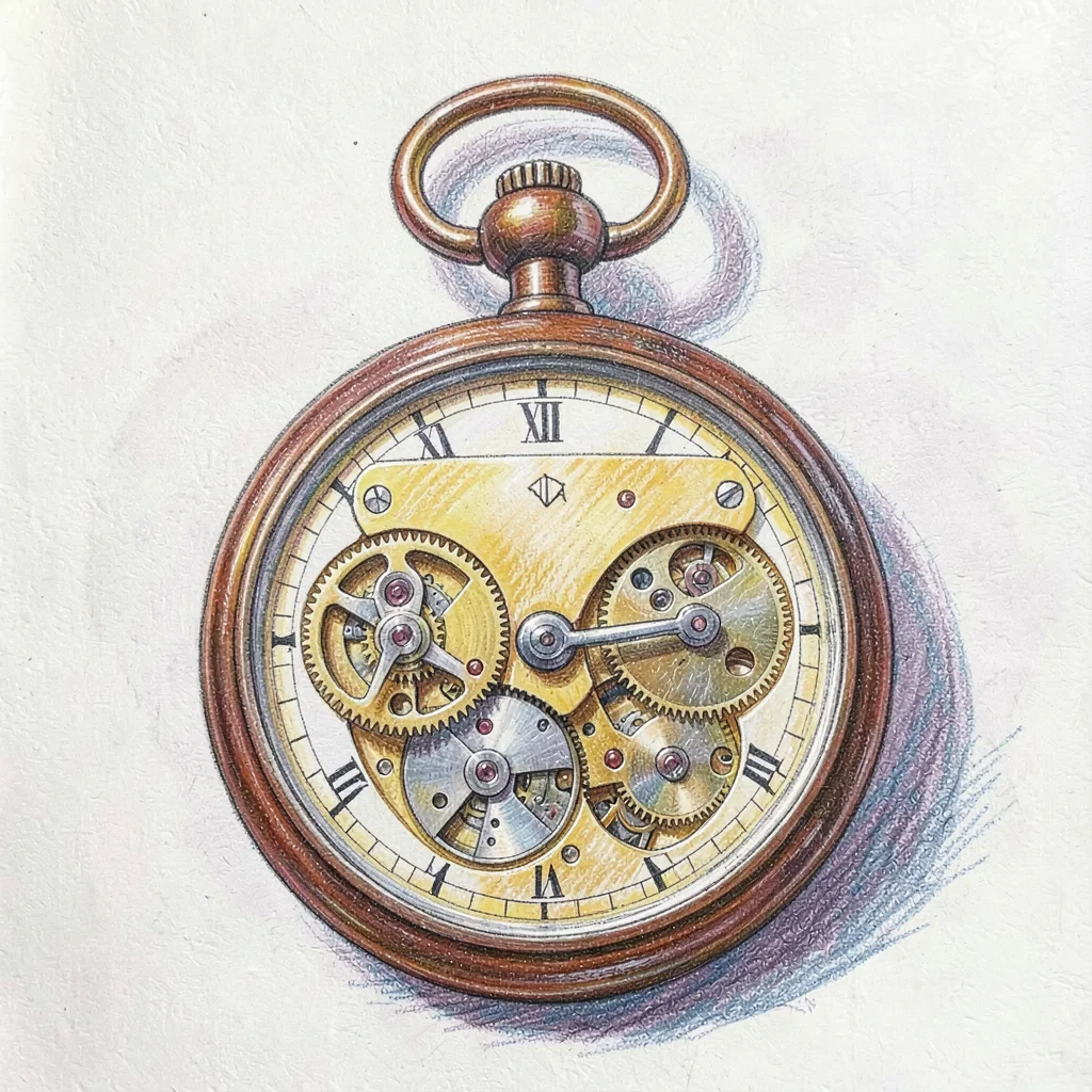 Vintage pocket watch mechanism